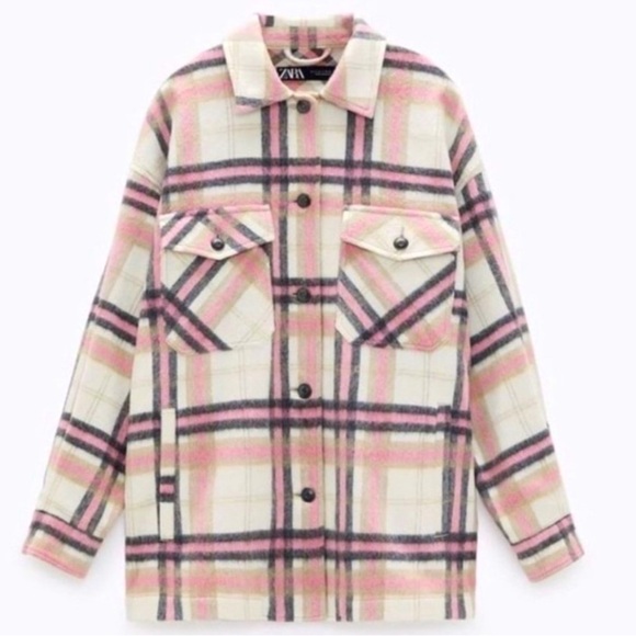 Brand New Zara Plaid Shacket - Picture 2 of 5